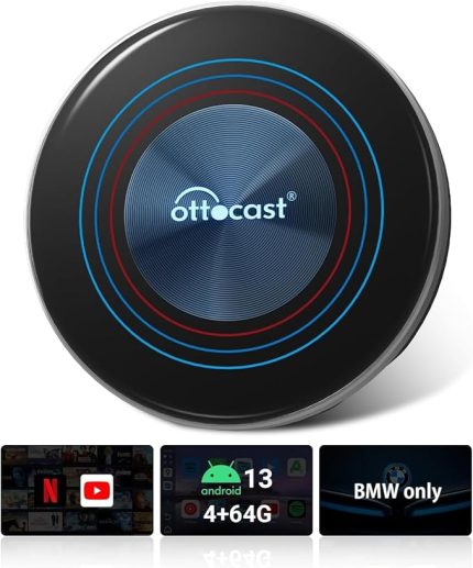 OttoAibox i3 BMW, Android 13, Kablosuz/Wireless CarPlay Üzerinden SM6125 Android Box, Wi-Fi Hotspot, SIM Kart, Google Play Store, Netflix, Youtube Destekli (IMEI Kayıtlı)