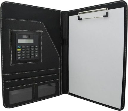 İş Portföyü Padfolio Organizer Fermuarsız Sekreterlik Dosya Hesap Makineli Kalem Bölmeli A4 Düzenleme Siyah Renk