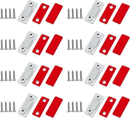 8 Adet Mıknatıslı Kilit, Ultra İnce Manyetik Kapama, Kapı, Kendinden Yapışkanlı Kapı Mıknatısları, Güçlü Mobilya Mıknatıslı Kilit Mobilya, Sürgülü Kapı, Dolap Kapısı, Çekmece