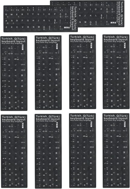 MTRQ Türkçe Q Klavye Sticker/3 Adet/Silinmez-Laptop Pc Uymlu Türkçe Q Sticker