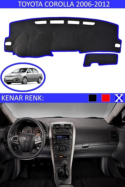 Koruma Halısı Siyah Kenar Renk Mavi Toyota Coralla 2006-2012 ile uyumlu - Görsel 2