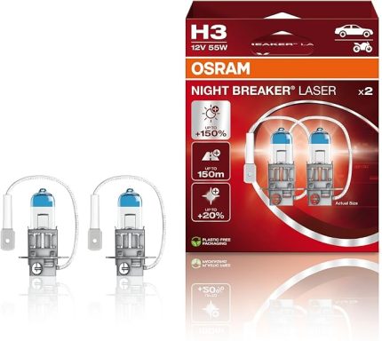 Night Breaker Laser H3 Ampul 64151NL -%150 Daha Fazla Işık