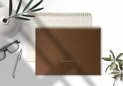 Tanıtım Aylık Spiralli Tarihsiz Planlayıcı - 110gr Ivory Kağıt, 21x29.7 cm, 24 Yaprak, Boş Arkalı