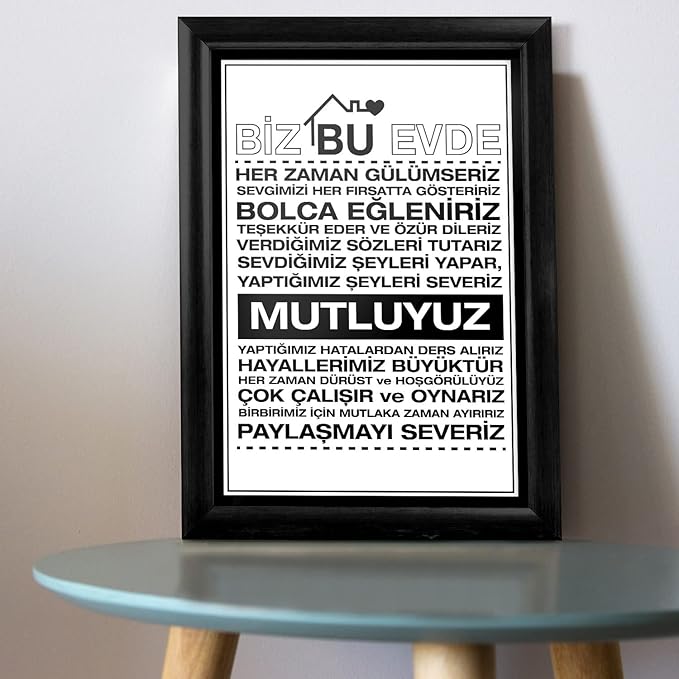 Özel Dekoratif Ev Hediyesi Baskılı Çerçeve 24x33x1 cm