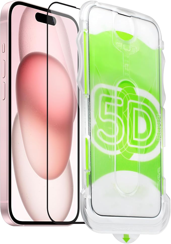 iPhone 15 İçin Kolay Kurulum Kitli Takılırken Camın Altında Kesinlikle Toz Bırakmayan Ekstra Güçlendirilmiş Tam Koruma Sağlayan Pürüzsüz Lazer Kesim Premium Ekran Koruyucu Kırılmaz Cam