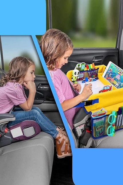 Active Katlanabilir Pratik Çocuk Masası Oto Koltuk Sehpası Bebek Aktivite Masası Sarı