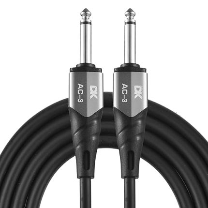 DK Gitar Bağlantı Kablosu 3.0 Metre 10ft Enstrüman Kablosu Gürültü Azaltma Ses Kablosu 6.35mm Erkek Jack Ses Kablosu Elektro Gitar Bas için