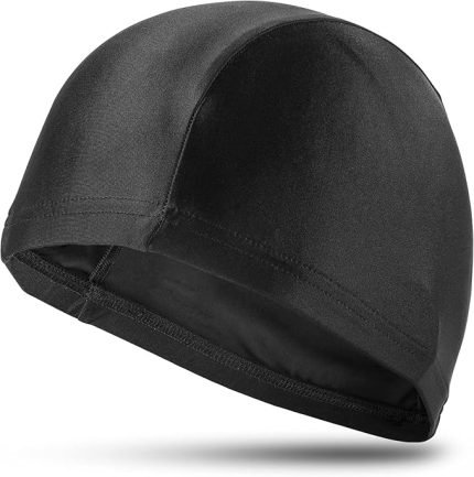 Home Yüzücü Bonesi, Likralı Esnek Kumaş, Havuz ve Deniz için Ideal, Siyah Bez Bone