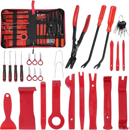 Trim Temizleme Aleti Kiti, 38PCS Otomatik Klipsli Pense Bağlantı Elemanı Sökücü Gözetleme Alet Seti, Saklama Çantası ile Araç Ses Kontrol Paneli Sökme ve Kurulum Kiti