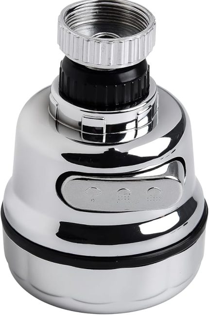 360° Dönebilen 3 Kademeli Tasarruflu Musluk Başlığı – Mutfak, Banyo ve Lavabo için Su Tasarrufu Sağlayan Krom Kaplama Başlık, ABS Malzeme, Ofis ve Ev Uyumu, Kolay Montajlı