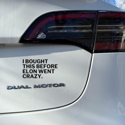 BOUGHT THIS BEFORE ELON WENT CRAZY - Der Ableger aus den USA - ANTI ELON STATEMENT Araba Çıkartması Vinil Çıkartma (Siyah Mat) - GreenWise