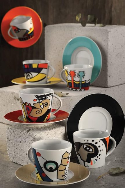 Porselen Free Time 6 Kişilik 12 Parça Kahve Takımı, 100 ml
