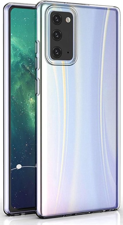 Samsung Galaxy Note 20 ile Uyumlu Kılıf Şeffaf Süper Silikon, Esnek, Clear, Tam Uyumlu Kapak