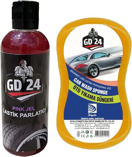 24 Lastik Parlatıcı Jel (200 ml) + GD 24 Yıkama Süngeri