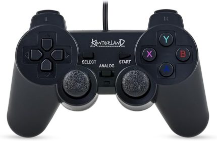 Kablolu PC Gamepad – D-Input & X-Input Destekli Çift Titreşimli USB Oyun Kolu (Siyah)