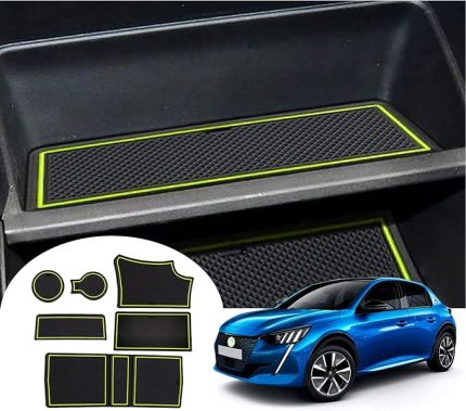 Peugeot 208 e-208/ Peugeot 2008 e-2008 Restyling 2020-2024 2025 Kaymaz Paspaslar, Peugeot 2008 2023 Kauçuk Paspaslar, Orta Konsol Paspasları, Kapı Dikişi, Peugeot 208 Aksesuar (Sarı Yeşil1)