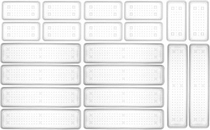 Home 20'li Modüler Set Kaşıklık Çekmece Içi Düzenleyici Çatal Kaşık Bıçak Düzenleme Organizeri Şeffaf