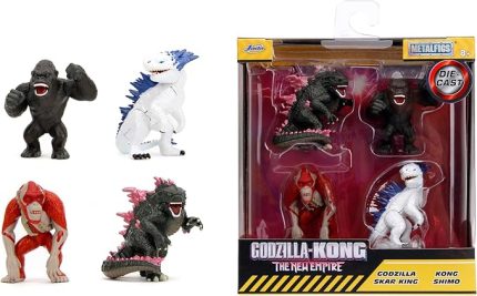 253252035, Godzilla 4'lü Figür Seti, Die-Cast (Metal), Pop-Culture Dizayn, Koleksiyon Figürleri, Godzilla, King Kong, Shimo, Skar, 6.5 cm, 2.5"