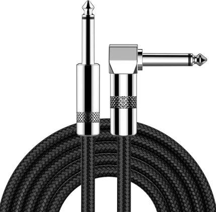 bee Enstrüman kablosu elektrikli enstrüman kablosu bas AMP kablosu 1/4 elektro gitar, bas gitar, klavye, elektrikli mandolin, Pro Audio (3 m/10 ft, açılı fiş)