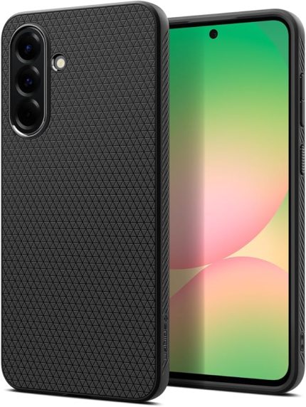 Galaxy A56 ile Uyumlu Kılıf Liquid Air Kaymaz Dokulu Yüzey Siyah Kapak - ACS09291 (Spigen TR Garantili)