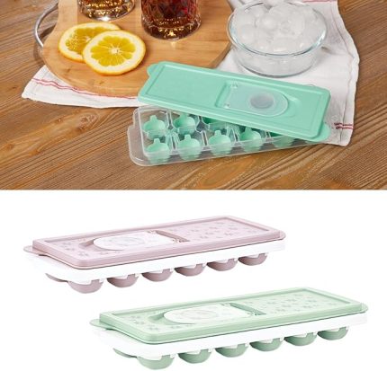 2 Adet Silikon Tabanlı Buzluk, 12'li Buz Kalıbı, Buz Kalıbı, Pratik ve Esnek Silikon Tabanlı Buzluk Seti - İçeceklerinizi Serin Tutun!