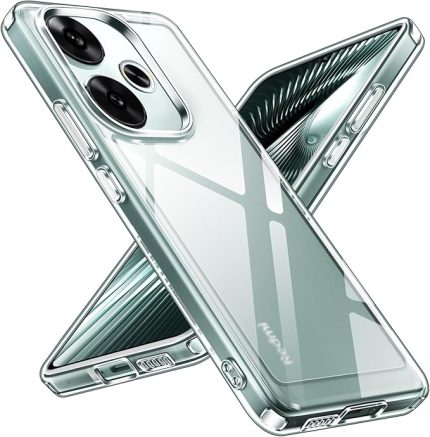 Sarı Şeffaf Kılıf Xiaomi Poco F6 5G için [Askeri Koruma] Kılıf Tampon Telefon Darbeye Dayanıklı Şeffaf Şeffaf Silikon PC Sert Kılıf