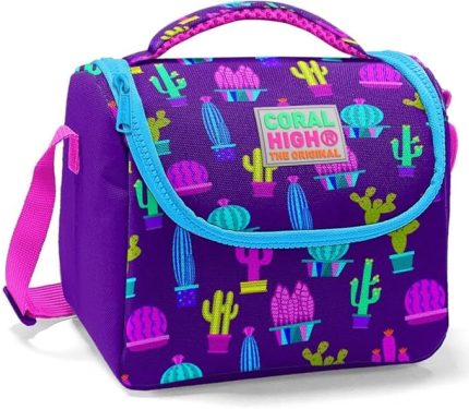 High Kız Çocuk Mor Kaktüs Okul Beslenme Çantası - Isı Yalıtımlı