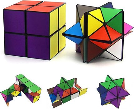 Cube Öklid Küpü Yıldız Küpü Sihirli Küp Seti, Çocuklar ve Yetişkinler için Küpler Büyülü Bulmaca Küpleri (Çok Renkli)
