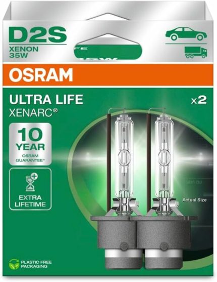 D2S Ultra Life Xenon Far Ampulü, 35W, 10 Yıl Garantili, 2'li Paket