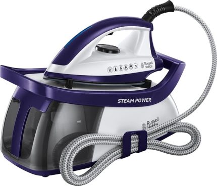Hobbs 24440-56 Steam Power Ütü, 2600W, 3 Buhar Ayarı, 4.5 Bar Basınç, 100 G/Dk'ya Kadar Değişken Buhar, 1.3L Su Haznesi, Kireç Koruması, Mor