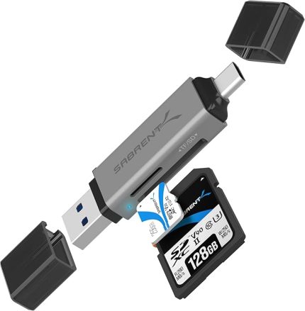 SD, Micro SD kart okuyucu, USB tip C 3.2 gen 1 kart okuyucu, 5Gbps yüksek hızlı harici kart okuyucu, OTG adaptörü, MMC/TF/SDXC/SDHC/Micro SDHC/Micro SDXC, PC, vb. için (CR-BCA2) destekler