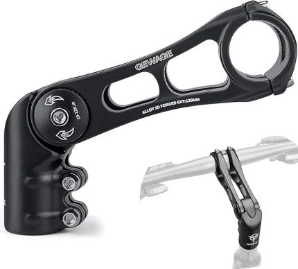 Bağlantısı -130 Derece Gidon Bağlantısı MTB-75 mm 95 mm 130 mm Gidon Yükseltici 31,8 (1-1 / 4 inç) için Gidon Çoğu Dağ Bisikleti, Yol Bisikleti, BMX için uygundur (XT-A825D-130)