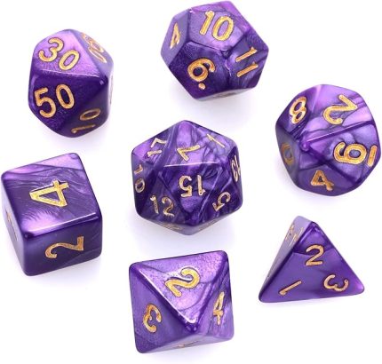 DND Zar Seti Zindan ve Ejderhalar için, 7 Parça Mor Bulutsusu Çokyüzlü Zar RPG Rol Yapma Masa Oyunları D & D D20 D12 D10 D8 D6 D4
