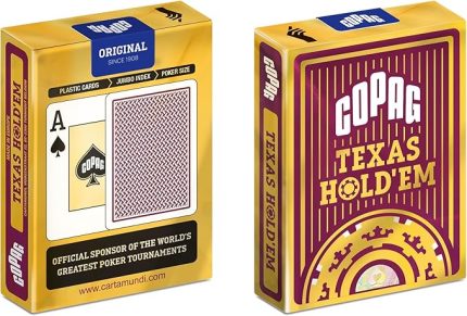 Texas Hold'Em Gold Jumbo Endeks Oyun Kartları, Kırmızı
