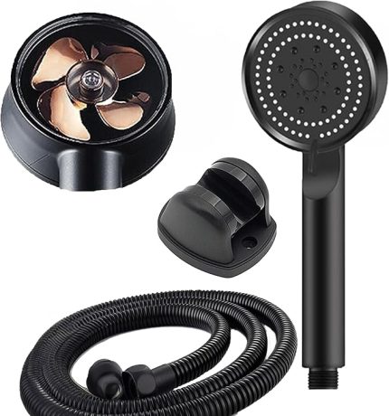 Turbo Pervaneli 5 Fonksiyonlu Duş Başlığı Duş Hortumu 150 Cm Ve Mafsal Set