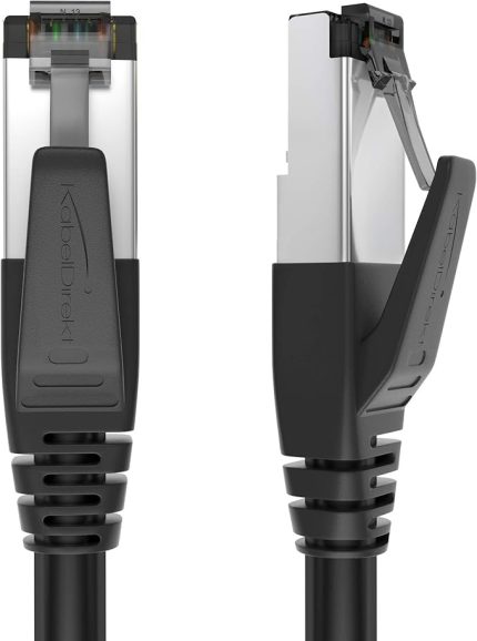 – Cat 8 ağ kablosu, 40 Gigabit, esnek ve kırılmaz yapı – 2m (LAN kablosu/Ethernet kablosu, maksimum fiber hızı iletir ve oyun/PS5/Xbox için uygundur, RJ45 fiş)