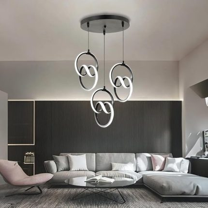 Siyah Modern Sarkıt LED Avize – Power LED Teknolojili, 6500K Beyaz Işık, Ayarlanabilir Kablo, 24W, Füme Statik Boyalı Gövde, Salon ve Mutfak için Uygun