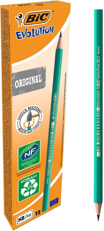 Evolution 650 HB Kurşun Kalem, 12'li Kutu, Kıymık Oluşturmaz, Çiğnemeye Karşı Dayanıklı, Kolay Açılır