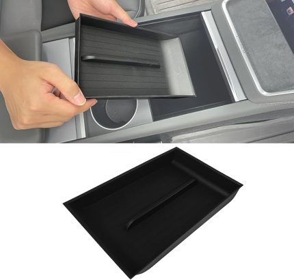 Tesla Model Y Juniper 2025 için orta konsol düzenleyici TPE gizli çekmece kolçak saklama kutusu Tesla aksesuarı için tepsi