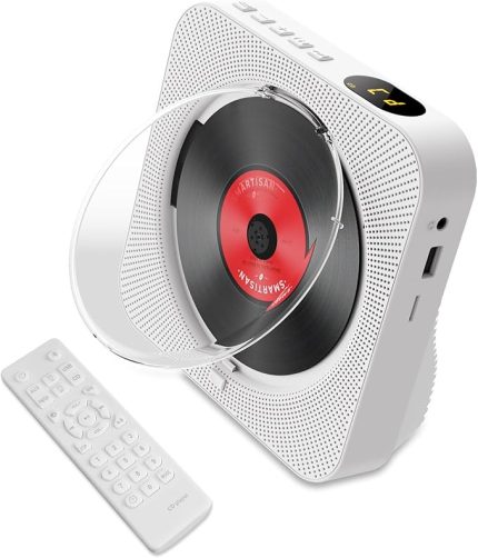 BT5.1 CD Çalar Taşınabilir Müzik Çalar FM Radyo Masaüstü Toz Geçirmez Kapaklı CD Koşucu LED Ekran 6 Mod AB Tekrar Zamanlayıcı Uzaktan Kumanda