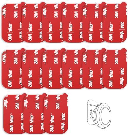 15'li Paket Çok Yüksek Bond Dikdörtgen 3M Yapışkan Yapışkan Yedek Kiti, Manyetik Araba Gösterge Paneli Telefon Montaj Taban Çıkartma Parçaları Çift Taraflı 3M VHB Bant Yapışkan Pedler