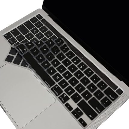 MacBook Pro Klavye Koruyucu Türkçe Q Çeviri – US Amerikan Düz Enter (Return) Uyumlu – Touch Bar – 13 inç A2251 A2289 A2338 (M1/M2) – 16 inç A2141 – Ultra İnce Siyah