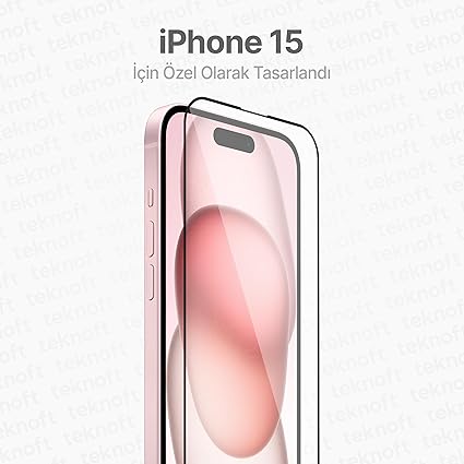 iPhone 15 İçin Kolay Kurulum Kitli Takılırken Camın Altında Kesinlikle Toz Bırakmayan Ekstra Güçlendirilmiş Tam Koruma Sağlayan Pürüzsüz Lazer Kesim Premium Ekran Koruyucu Kırılmaz Cam - Görsel 4