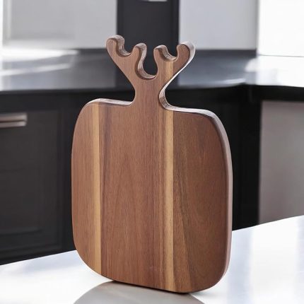 Geyik Boynuzu Akasya Kesme Tahtası Büyük Boy Antibakteriel Yıkanabilir Doğrama Tahtası Dikdörtgen, Yıkanabilir Akasya Kesme Tahtası (30 * 20 * 2cm)