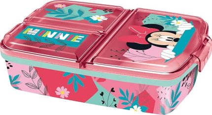çocuk yemeği kutusu, 3 bölmeli sandviç kutusu, çocuk yemeği kutusu, çocuk yemeği kutusu, BPA içermez, çocuklar için harika bir hediye (Minnie Mouse)