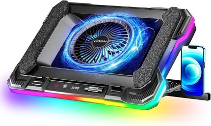 GT100 Gaming Laptop Sogutucu 2200RPM, Rgb Işıklı, LED Display Notebook soğutucu stand