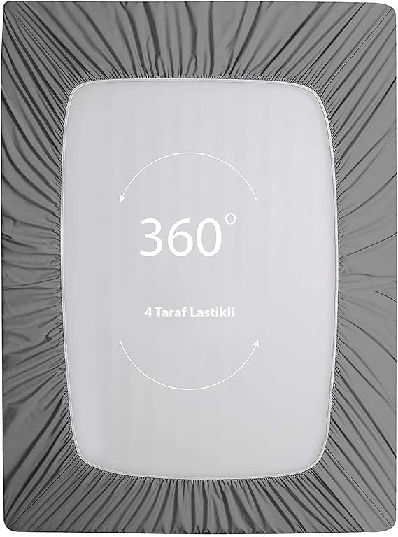 | Jersey |%100 Doğal Pamuklu Tek/Çift Kişilik Lastikli Çarşaf GRİ - Görsel 5