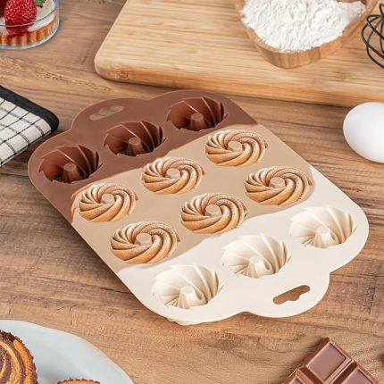 185 Silikon Kurabiye Tatlı Kalıbı, Silikon Kalıp Seti, 12'li Mini Kek Kalıbı, Çikolata Pişirme Kalıp