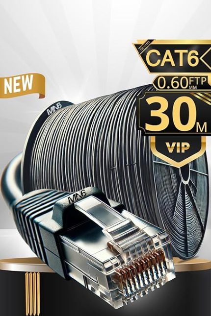 M108XF Cat6 FTP Ethernet Kablosu 30 Metre Dış Mekan UV Korumalı, Parazit Önleyici, Çift Katmanlı PE+PVC Koruma, 23AWG 0.60mm RJ45 İnternet Kablosu