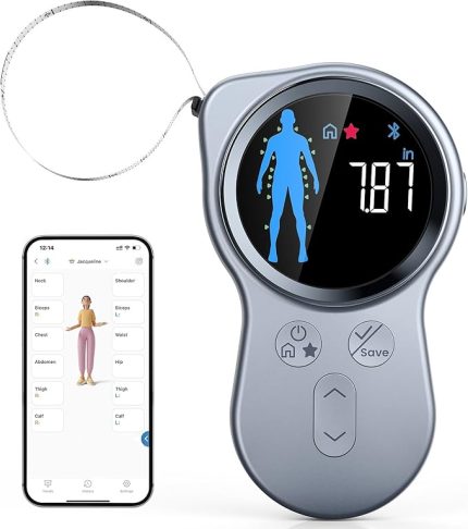 Yükseltilmiş Vücut Ölçü Bandı - Kilo Kaybı, Kas Kazancı ve Fitness İlerlemesini İzlemek için Geliştirilmiş Alet, Hassas Hem İnç hem de Santimetre cinsinden Dijital Akıllı Geri Çekilebilir Bant